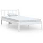 Vidaxl Bed Frame White Solid Pinewood 90X200 Cm