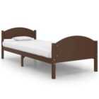Vidaxl Bed Frame Dark Brown Solid Pine Wood 100X200 Cm