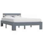 Vidaxl Bed Frame Grey Solid Pine Wood 120X200 Cm