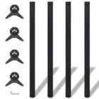 Vidaxl 4 Height Adjustable Table Legs Black 1100 Mm