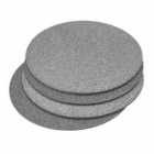 Afb Set Of 4 Round Glitter / Bark Placemat Silver