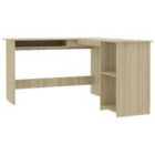 vidaXL L-shaped Corner Desk Sonoma Oak 120x140x75 cm Engineered Wood