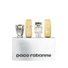 Paco Rabanne Men's Miniatures Gift Set 4 X 5Ml (1 Million Edt + 1 Million Elixir Intense Parfum + Invictus Edt + Phantom Edt)