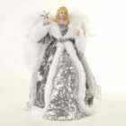 The Christmas Workshop 12" Silver & White Dress Tree Top Angel