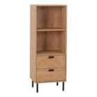 Seconique Leon 2 Drawer 2 Shelf Cabinet - Medium Oak Effect