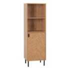 Seconique Leon 1 Door 2 Shelf Cabinet - Medium Oak Effect