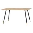Seconique Hamilton Medium Dining Table - Medium Oak Effect/Black