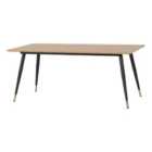 Seconique Hamilton Large Dining Table - Medium Oak Effect/Black