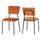 Seconique Sheldon Dining Chair (x4 Per Box) - Burnt Orange Velvet Fabric