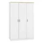 Seconique Portland 3 Door Wardrobe - White/Oak Effect