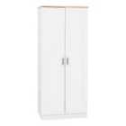Seconique Portland 2 Door Wardrobe - White/Oak Effect