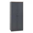 Seconique Portland 2 Door Wardrobe - Grey/Oak Effect