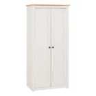 Seconique Panama 2 Door Wardrobe - White/Natural Wax