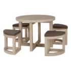 Seconique Cambourne Stowaway Dining Set (x4 Chairs) - Light Sonoma Oak