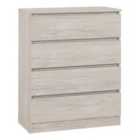 Seconique Malvern 4 Drawer Chest - Urban Snow