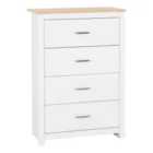 Seconique Portland 4 Drawer Chest - White/Oak Effect