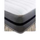 Starlight Beds Cooltouch Navy Stripe 2 Layer All Foam Support & Memory Foam Hybrid Memory Foam Mattress With White Border - Small Single