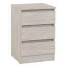 Seconique Malvern 3 Drawer Bedside - Urban Snow