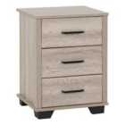 Seconique Oliver 3 Drawer Bedside - Light Oak Effect