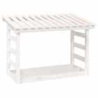 vidaXL Firewood Rack White 108x64.5x78 cm Solid Wood Pine