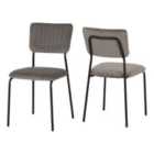 Seconique Sheldon Dining Chair (x4 Per Box) - Grey Velvet Fabric