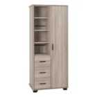 Seconique Oliver 1 Door 3 Drawer Open Shelf Wardrobe - Light Oak Effect