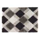 Origins 3D Geo Rug Shaggy Grey 120 x 170cm