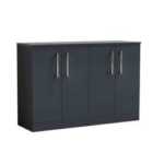 nuie Arno 1200mm Floor Standing 4 Door Vanity & Worktop - Soft Black