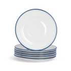 White Farmhouse Espresso Saucers - 13Cm - Pack Of 6