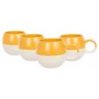 Dipped Stoneware Sphere Mugs - 340Ml - Mustard - Pack Of 4
