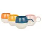 Dipped Stoneware Sphere Mugs - 340Ml - 4 Colours