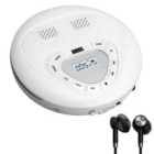 August Portable Rechargeable Cd Player With Speaker Se10 Aux Out & Mp3 Player, Built-in Battery (white)