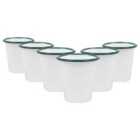 White Enamel Tumblers - 300Ml - Green - Pack Of 6