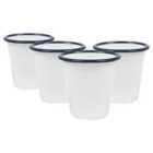 White Enamel Tumblers - 300Ml - Blue - Pack Of 3