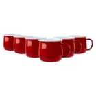 Coloured Enamel Belly Mugs - 375Ml - Red - Pack Of 6