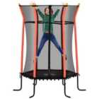 HOMCOM 5.4FT Kids Trampoline With Enclosure Indoor Outdoor for 3-10 Years Red