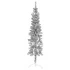Vidaxl Slim Artificial Half Christmas Tree With Stand Silver 150 Cm