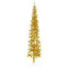 Vidaxl Slim Artificial Half Christmas Tree With Stand Gold 210 Cm