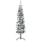 Vidaxl Slim Artificial Half Christmas Tree With Flocked Snow 150 Cm