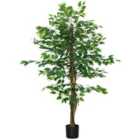 HOMCOM 150cm Artificial Tree Ficus for Indoor Outdoor Home Decor, Fake Tree