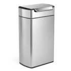 Simplehuman 40L Rect. Touch-bar Bin, Brushed