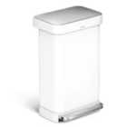 Simplehuman 45L Rect. Bin W/ Liner Pocket, White