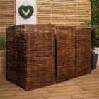 Samuel Alexander 1.16m x 1.83m Triple Garden Patio Willow Wheelie Bin Screen Hideaway