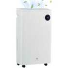 HOMCOM 16L/Day 5.5L Dehumidifier With Air Purifier, Uvc, Ioniser, Timer, White