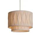 Lighting Collection Natural 2 Tier 30Cm Linen Pinch Pleat Shade
