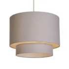 Lighting Collection Grey 2 Tier 30Cm Tc Drum Shade