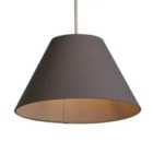 Lighting Collection Grey 28Cm Linen Coolie Shade Tc Liner