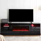 Garden Sanctuary 36 Inch 1500W Electric Fireplace With 178Cm Tv Stand - Black