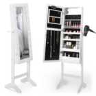 Beautify White LED Armoire Storage Mirror