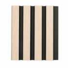 Waterproof Oak & Black Slatted Wall Panel 2400 x 1700mm